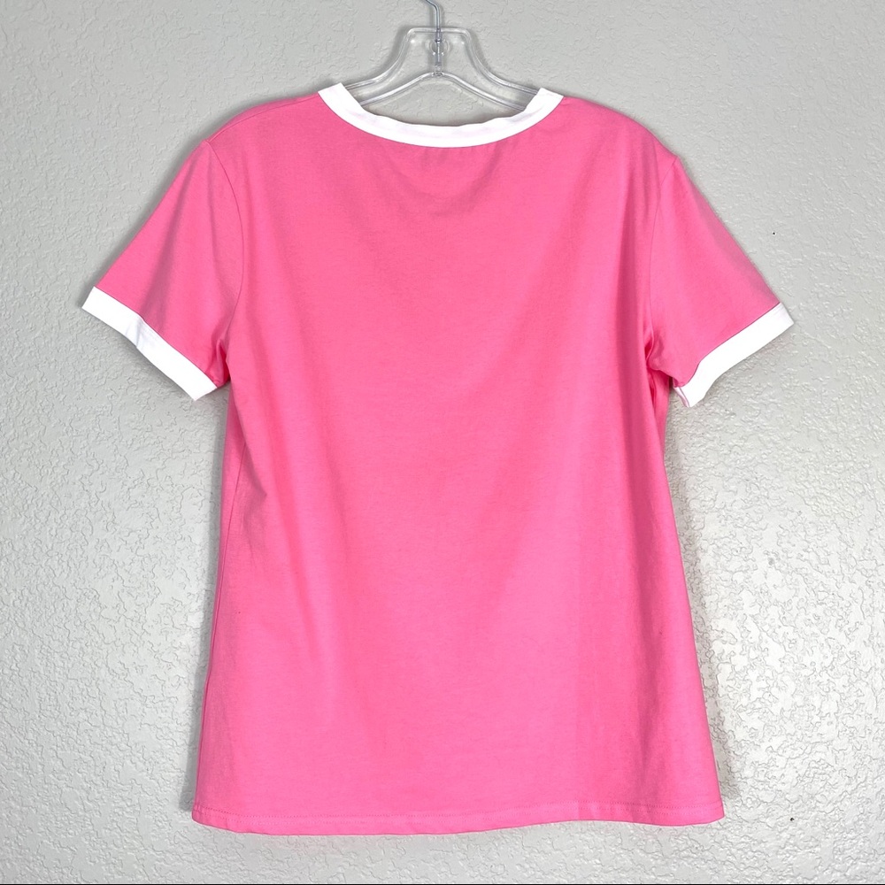 BRING ON THE SUNSHINE Hot Pink Hip Graphic Tee NEW - Picture 5 of 6